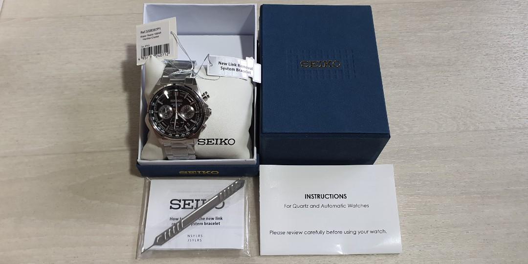 OFFER] Seiko SSB397P1 Core Chronograph Quartz Black Dial Men's Watch, Men's  Fashion, Watches & Accessories, Watches on Carousell