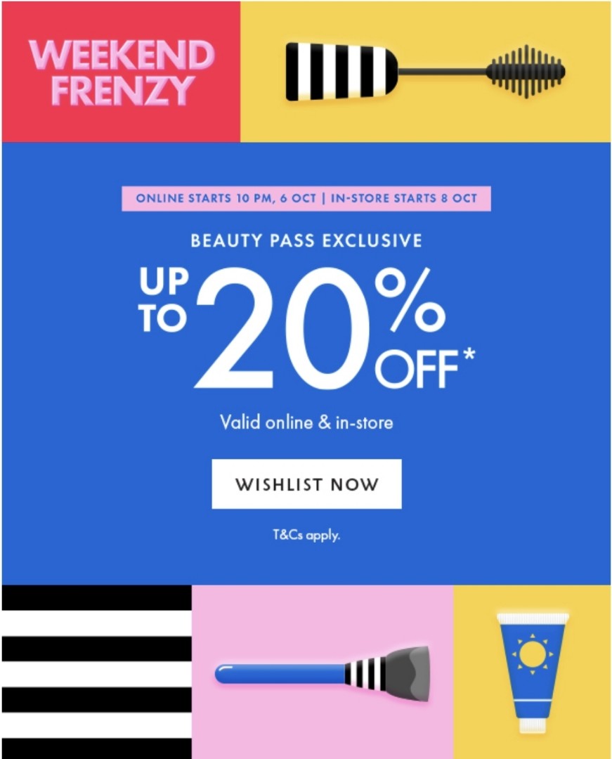Sephora 20 off, Announcements on Carousell
