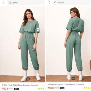 Shein Green Patch Detail Jumpsuit