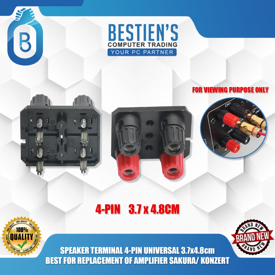 SPEAKER TERMINAL 4PIN UNIVERSAL 3.7x4.8cm, BEST FOR REPLACEMENT OF