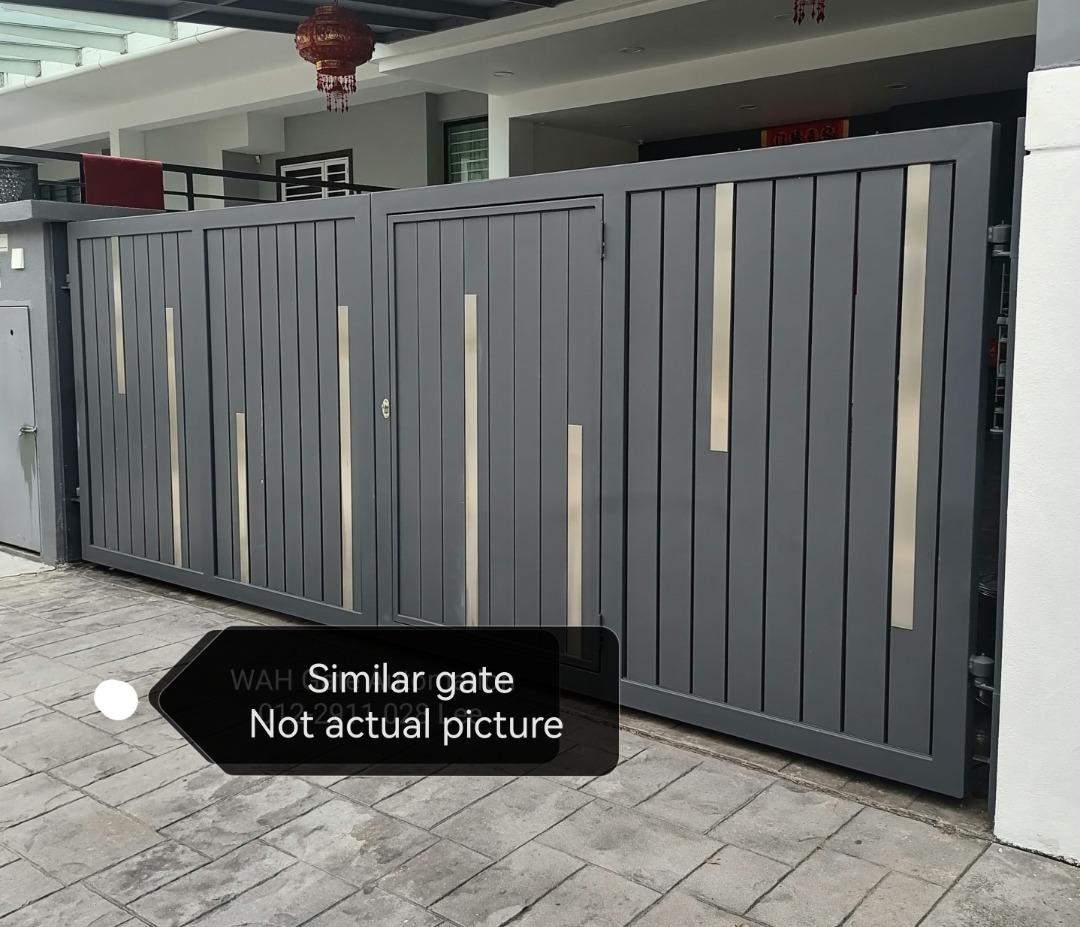Steel Swing Gate with Aluminium Panel complete with Autogate system set
