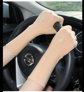 sun protection riding gloves women's thin embroidery daily work performance white gloves etiquette driving hand glove