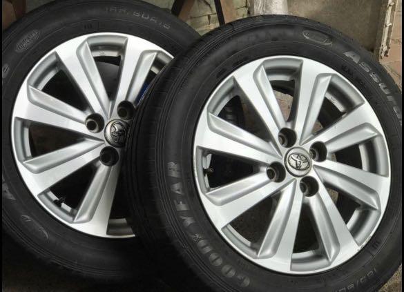 Toyota Vios stock mags (Category: Mags and Tires) located in Makati City. Submitted by ljlovely (Listing ID 1188811898, Image 1). Description: Pm for more info..