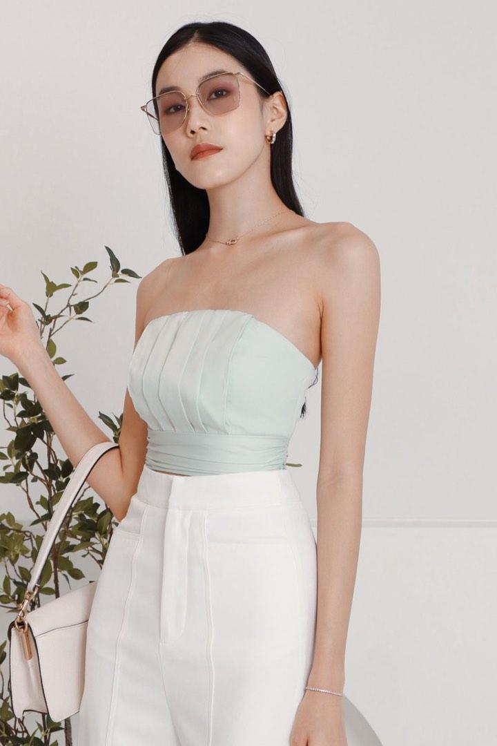 TSS Tiffany Tube Top In Mint Women s Fashion Tops Sleeveless