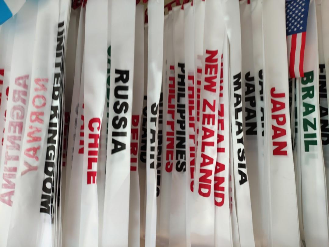 United Nations Flag and Sash (Category: Other Accessories) located in Paranaque City. Submitted by artofmondays (Listing ID 1188801908, Image 1). Description: For Sale Sash and Flags Sash (State the country) without glitters - 125 Sash (State the country) with glitters - 175 Flag - 100 Note please message the country for checking the availability of the product. Thank you..