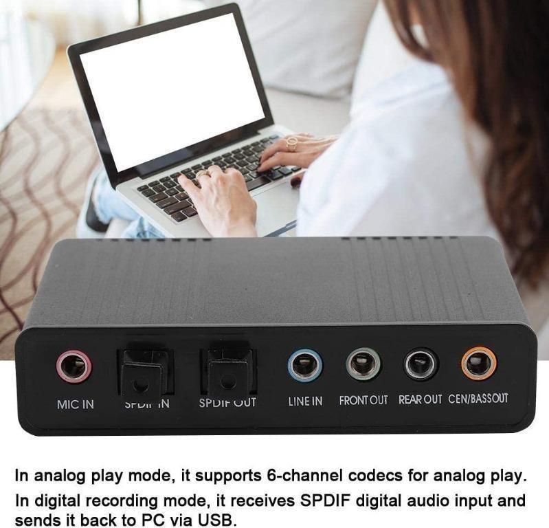 USB Audio Controller External Sound Card Audio Adapter for Karaoke