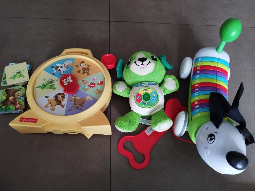 Used condition leapfrog and fisher price toddler educational toys bundle scout and see n say game