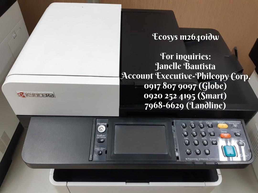 Wifi Ready Xerox & Printer Machine open for installment (Category: Printers, Scanners & Copiers) located in Manila. Submitted by kyocerajanelle (Listing ID 1188838044, Image 2). Description: PTPA FS: Brand New Kyocera Ecosys M2640idw ☑️ WiFi Ready ☑️ With ADF ☑️ USB Print/Save ****** ☑️ COD ☑️ Installment via Credit Card (selected areas) ☑️ Post Dated Cheques (subject for approval) ⚠️ NO Home Credit/Cash Installment Call: (0917) 807-9097 / (02) 7