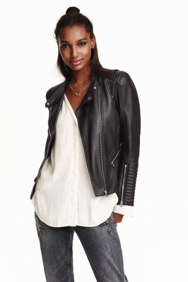 Faux leather jacket womens h&m top