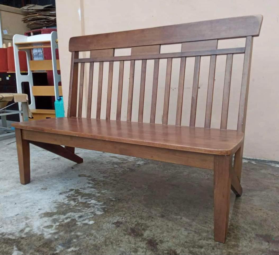 Wooden Bench 49L x 18W x 15SH in, Furniture & Home Living, Furniture