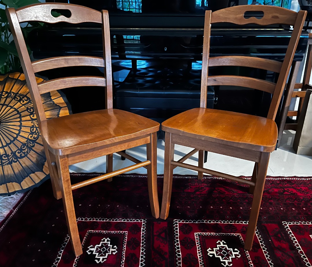 Wooden Dining Chairs (set of four), Furniture & Home Living, Furniture