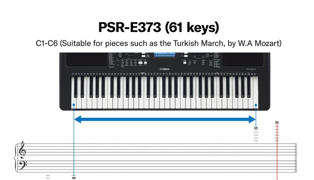 Yamaha PSR-E373 Portable Keyboard, Hobbies & Toys, Music & Media