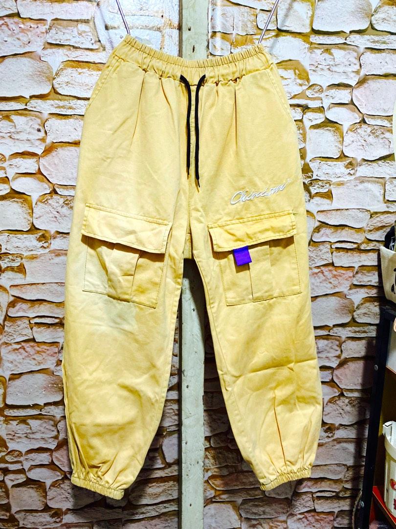 yellow cargo jogger pants, Women's Fashion, Bottoms, Other Bottoms on