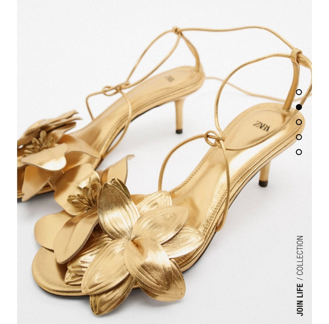 Gold flower sandals sale