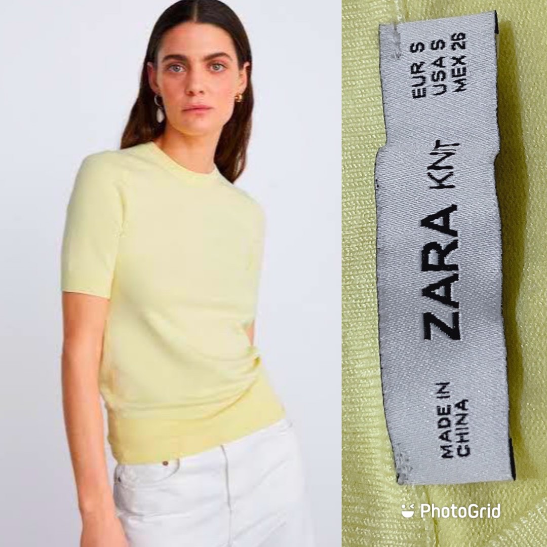 Zara Knit Yellow Top, Women's Fashion, Tops, Blouses on Carousell