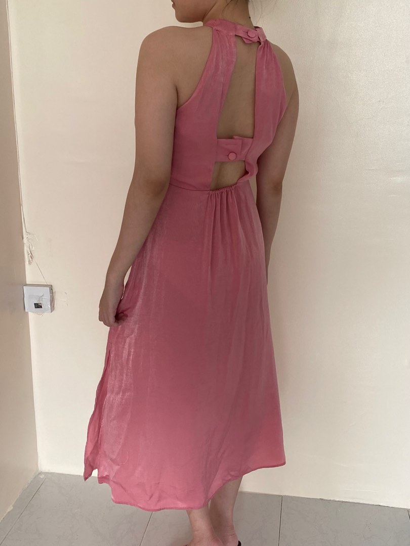 ZARA LONG PINK DRESS, Women's Fashion, Dresses & Sets, Dresses on Carousell