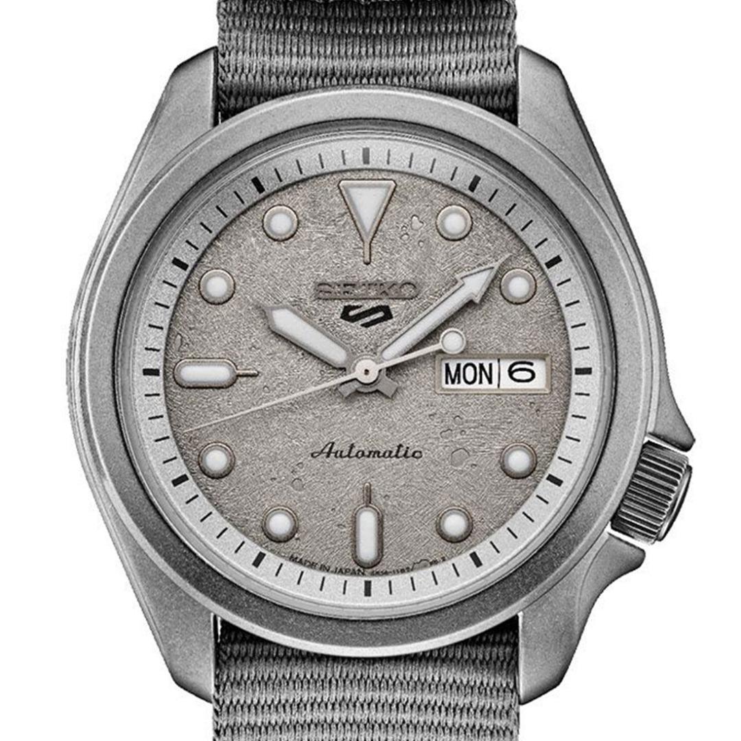 100 Authentic Seiko 5 Sports Cement Mechanical Grey Nylon Band Watch