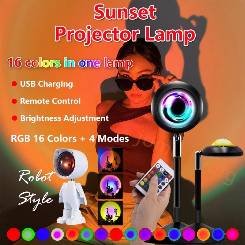 11 & 16 Color Rainbow Sunset Lamp Led Projector UFO Sunset Light