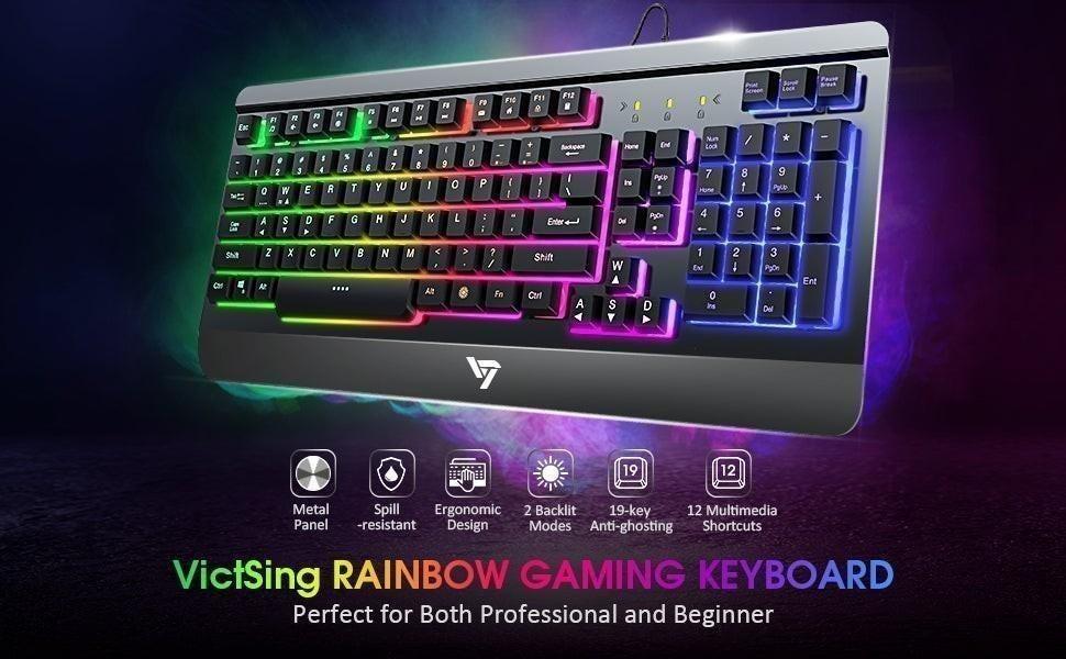 [1775] VicTsing PC149A Gaming Keyboard UltraSlim AllMetal Frame