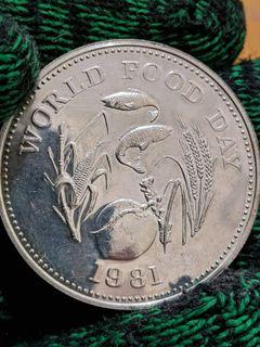 SILVER 25 Peso World Food Day 1981 Commemorative coin