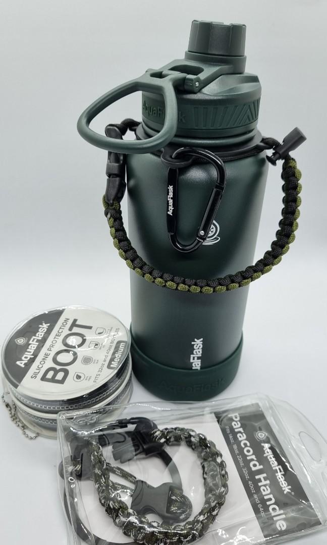 Aqua Flask Accessories 32oz Aquaflask Silicone Boot with Paracord Handle  for Aquaflask 32oz & 40oz Aqua