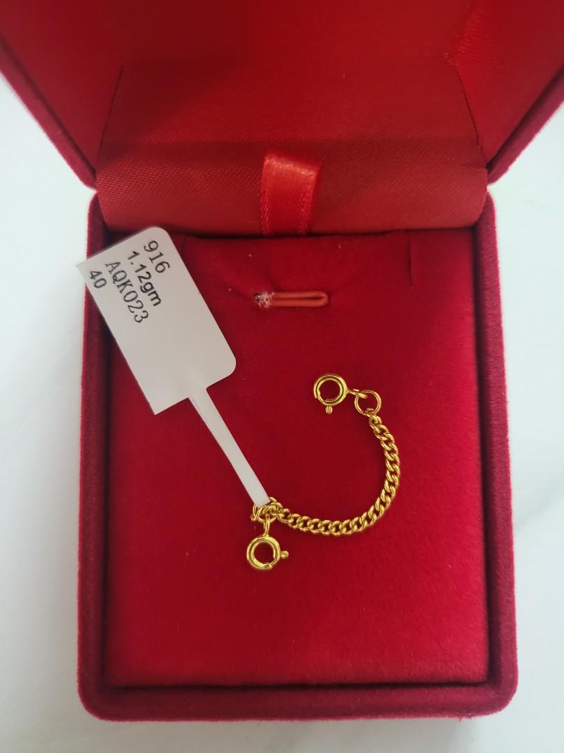 916 Gold Safety Chain for Bracelet
