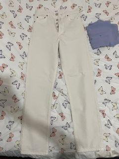 Agolde HW Button-fly White Jeans