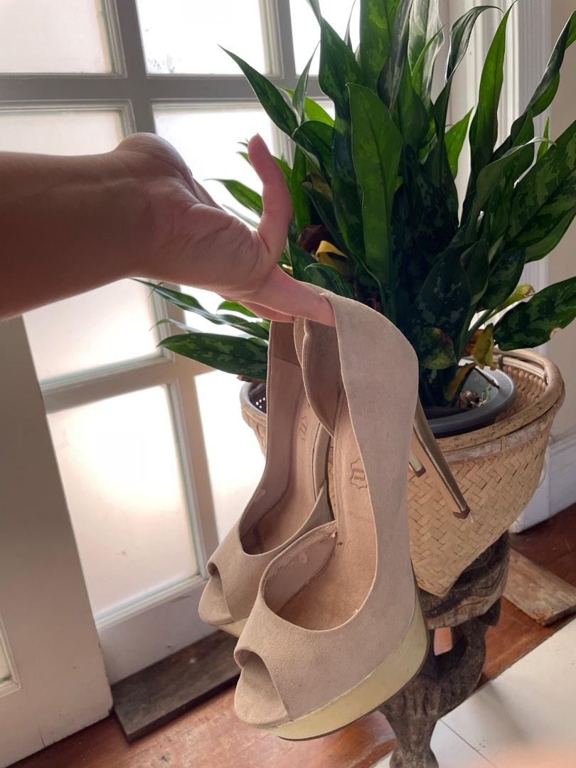 Aldo Suede Peep-Toed Heels (Category: Heels) located in Muntinlupa City. Submitted by kdeclutters (Listing ID 1189152541, Image 1). Description: Only used once for an event. Comes with Aldo box and original price tag .