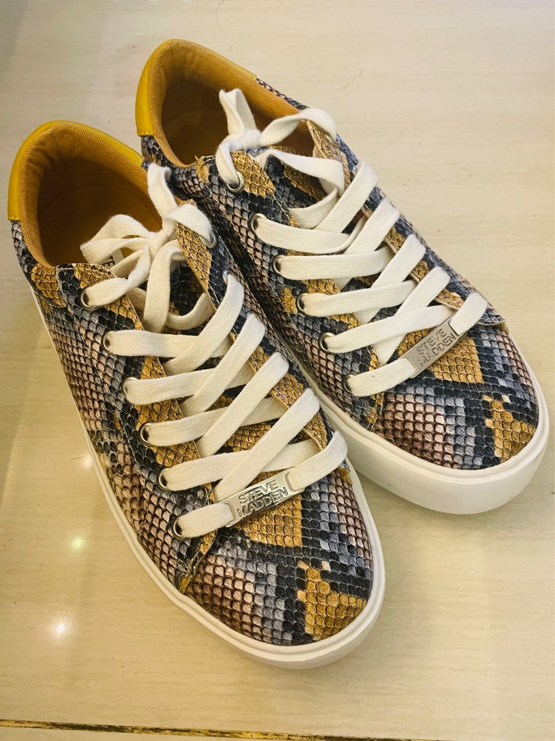 Authentic Steve Madden Snake Printed Sneakers Women s Fashion