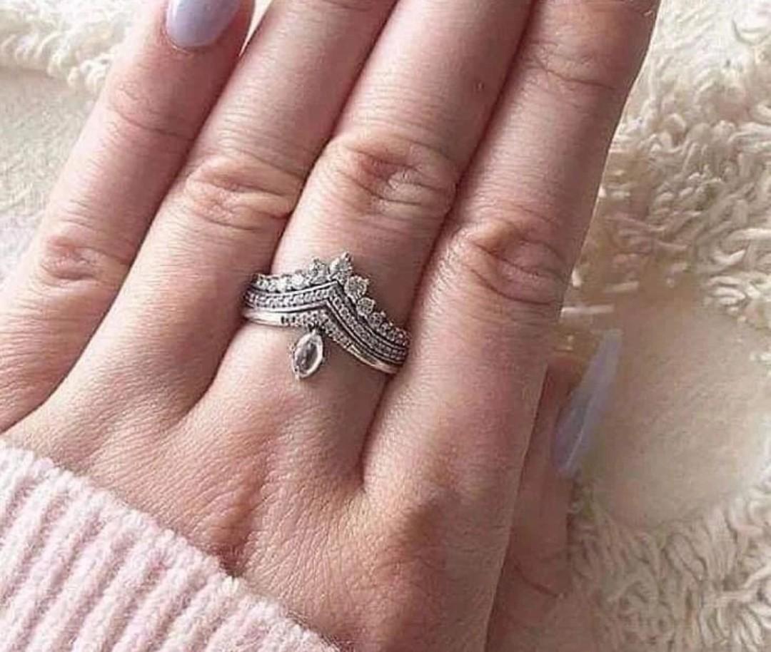 Pandora princess stackable ring top