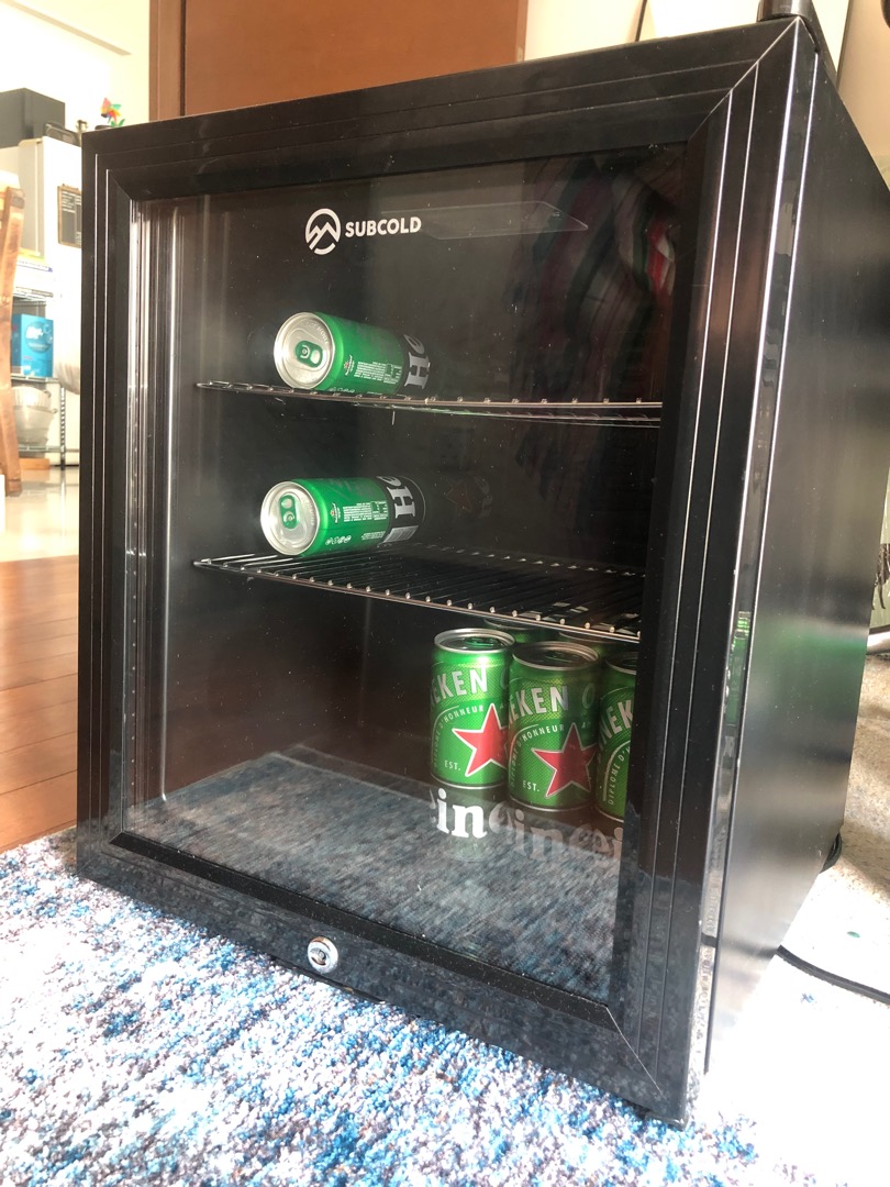 Black refrigerator 50 litre glass front bar small mini fridge, TV