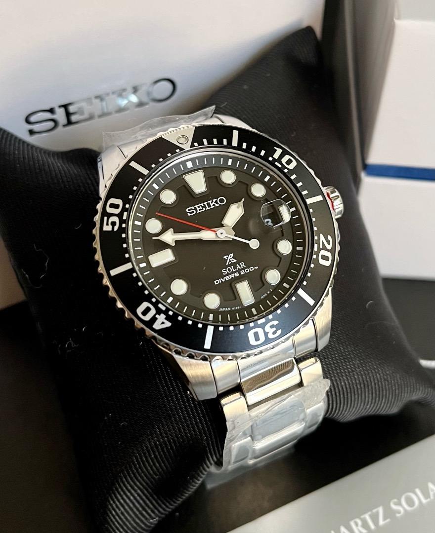 BNEW AUTHENTIC Seiko SNE437J1 Prospex Diver 200m Solar Black Dial