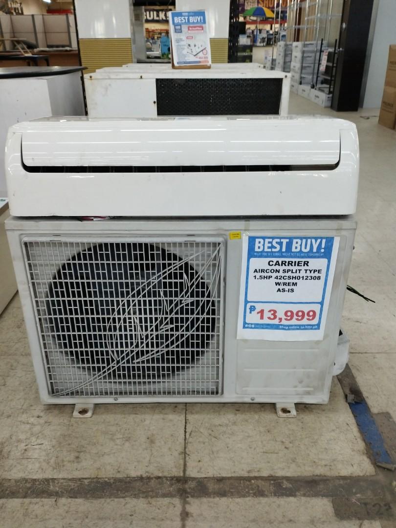 Carrier Aircon Split Type 1.5hp w/rem Asis, TV & Home Appliances, Air