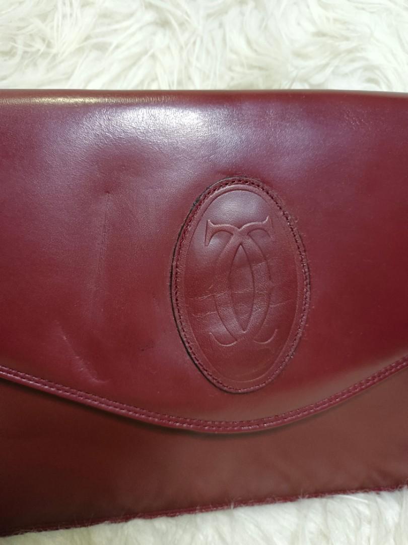 Cartier vintage clutch bag in Burgundy Luxury Bags Wallets on