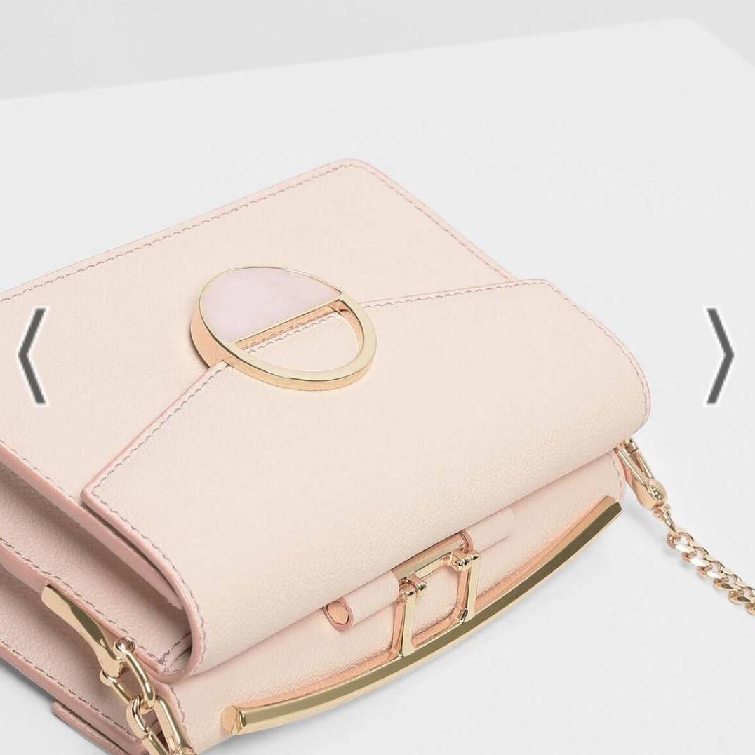 Charles and keith Pink Stone Embellished Shoulder Bag