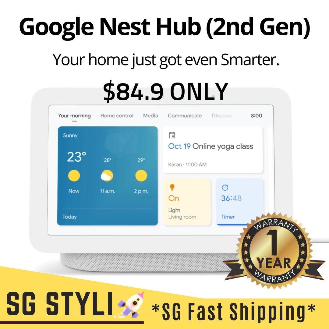 Google Nest Hub 2nd Gen Chalk US Set 1 Year Local Warranty 2