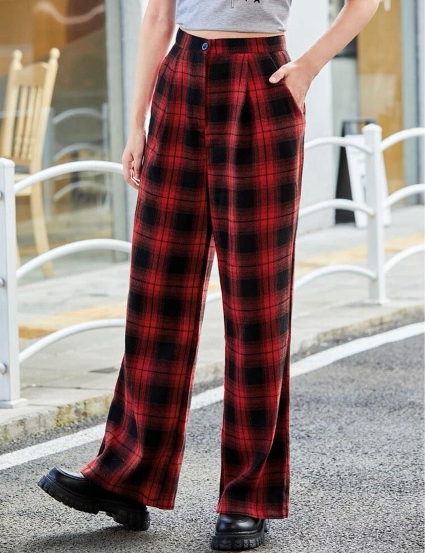Checkered deals red pants