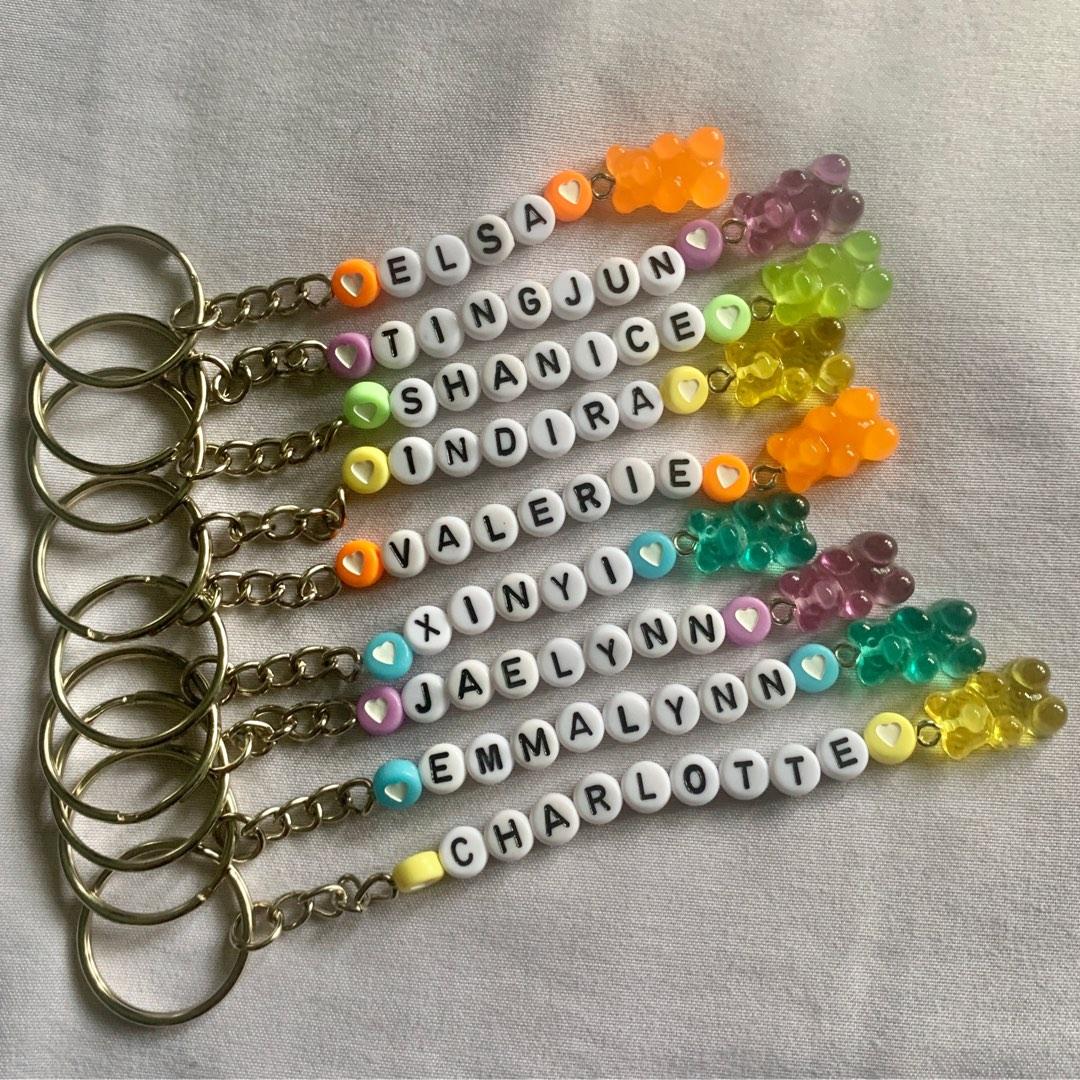 Children's name keyrings sales