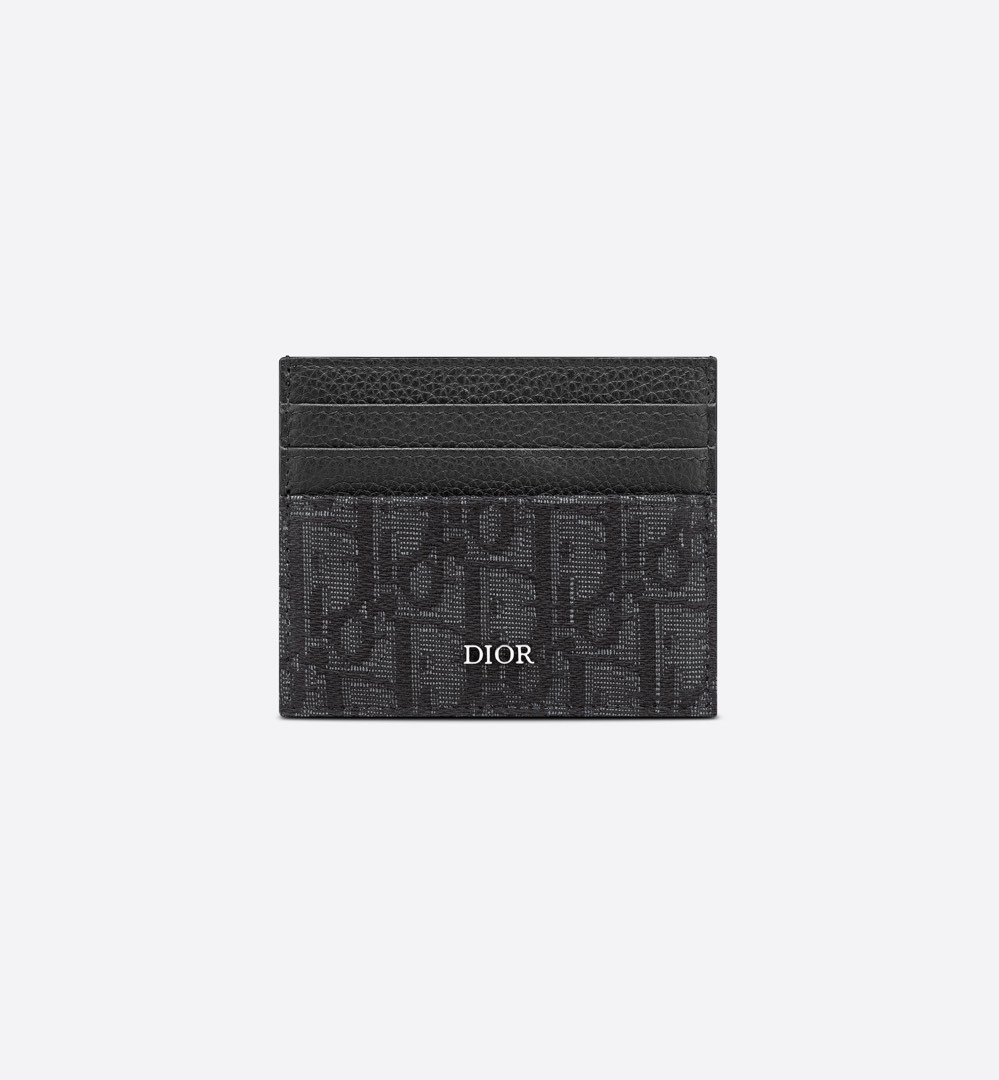 Card Holder Black Dior Oblique Jacquard and Grained Calfskin  DIOR GB