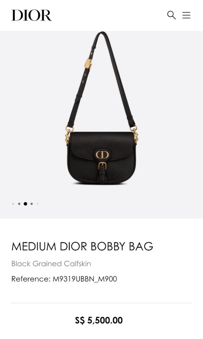 Medium Dior Bobby Bag Beige Grained Calfskin