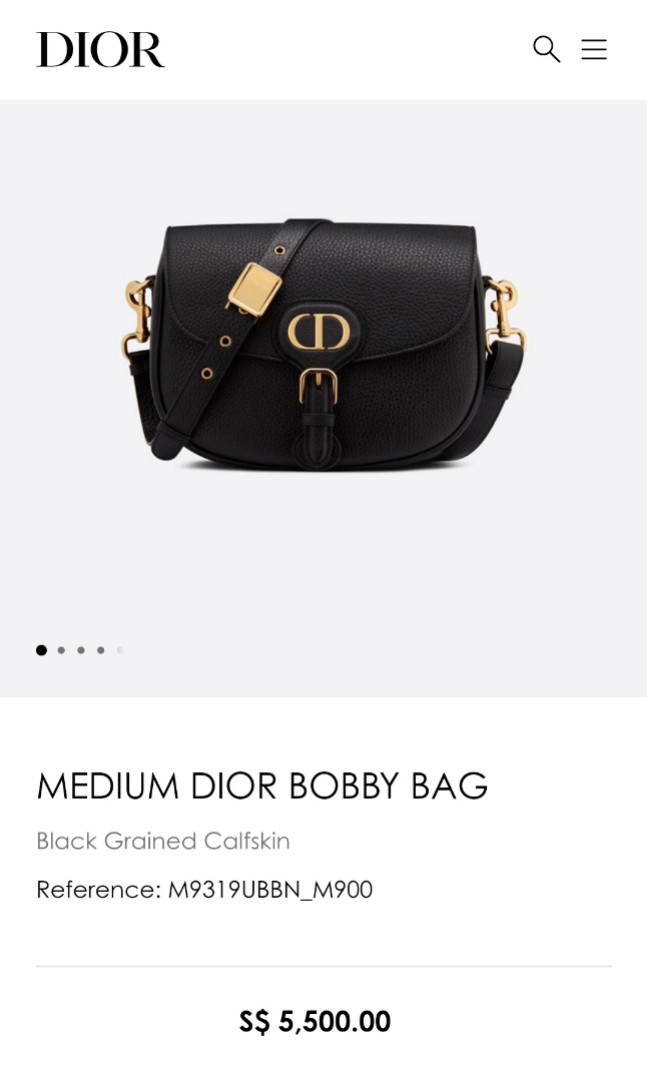 Dior - Medium Dior Bobby Bag Stone Gray Box Calfskin - Women