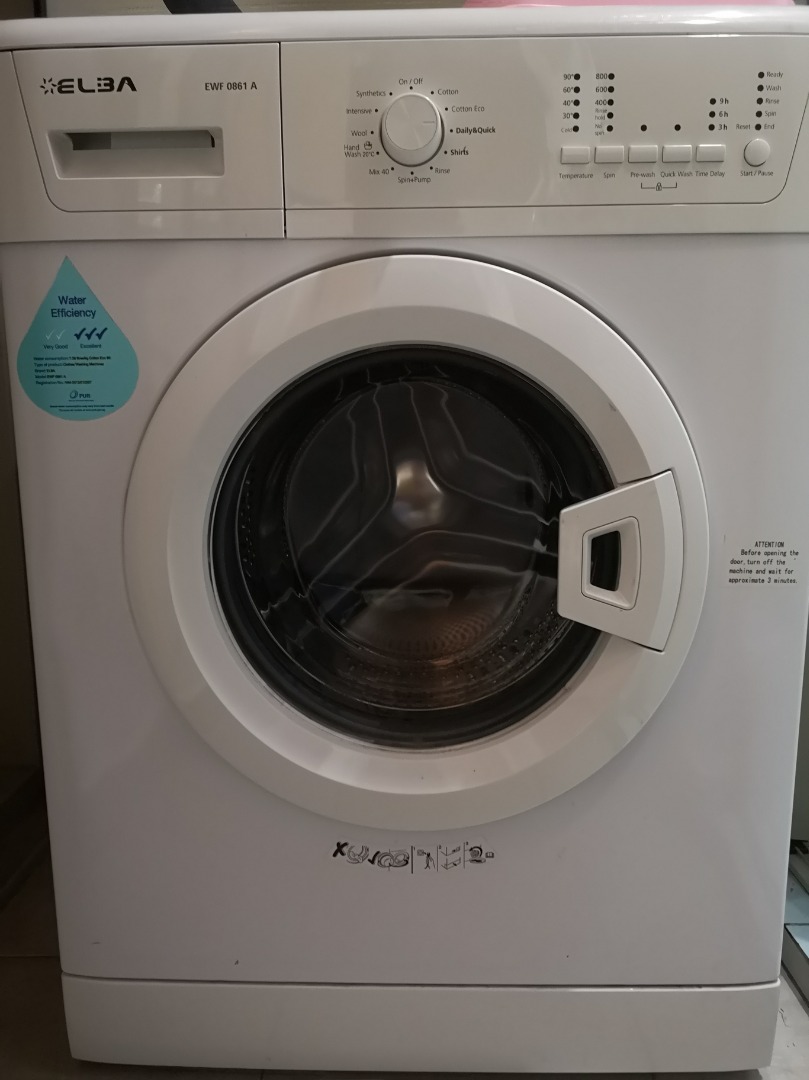 Elba WASHER washing machine EWF0861A 6KG FRONT LOAD (3 TICKS), TV