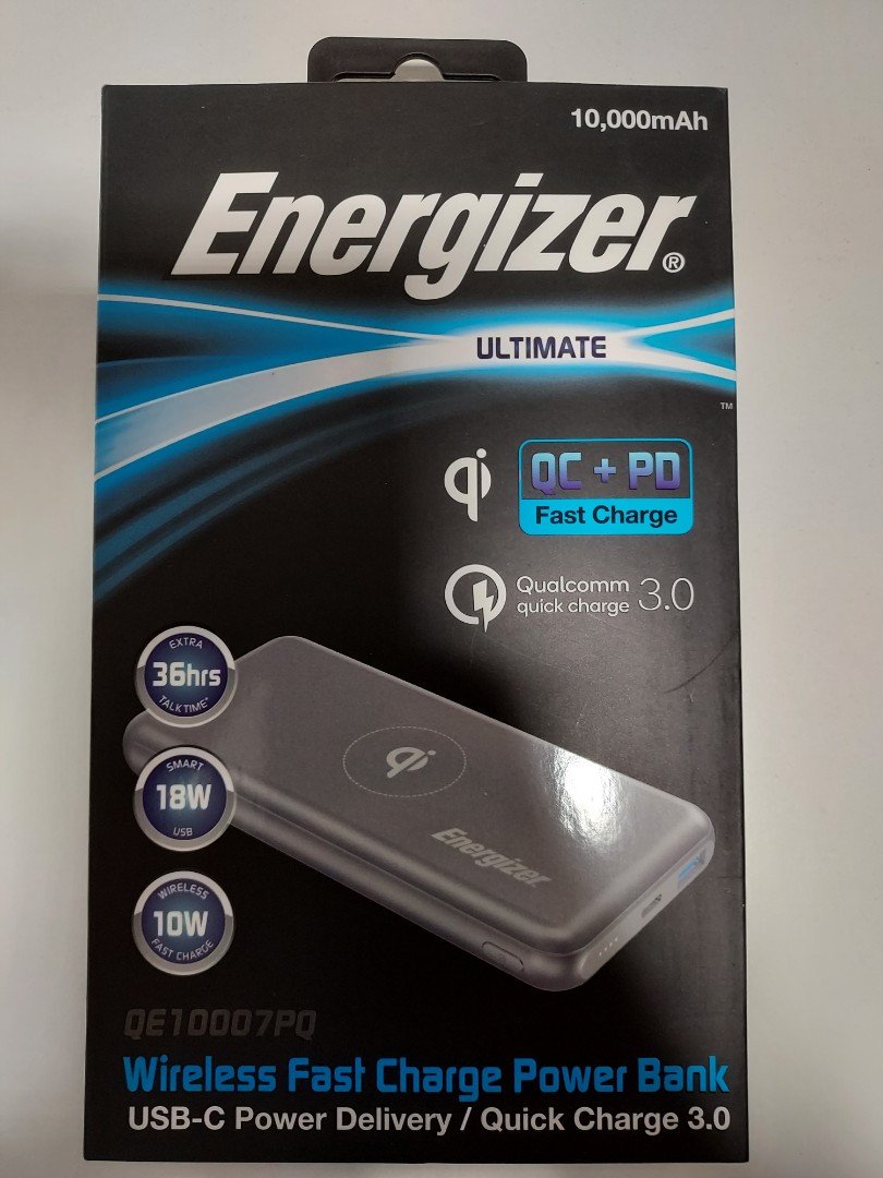 Energizer Ultimate Lithium 20,000mAh 20W Qi Wireless Portable Charger/Power  Bank QC 3.0 & PD 3.0 for Apple, Android, USB Devices Black QE20007PQ - Best  Buy