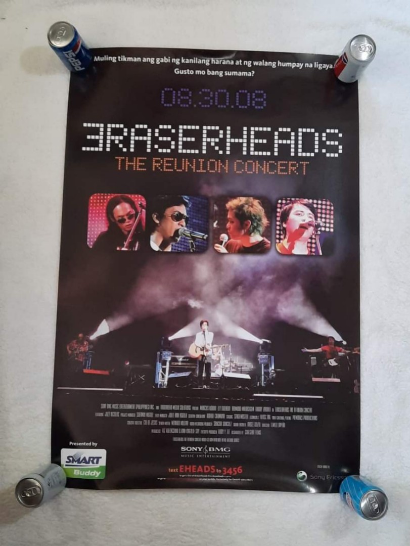 ERASERHEADS 2008 THE REUNION CONCERT BIG POSTER 26x38, Hobbies & Toys, Toys & Games on Carousell