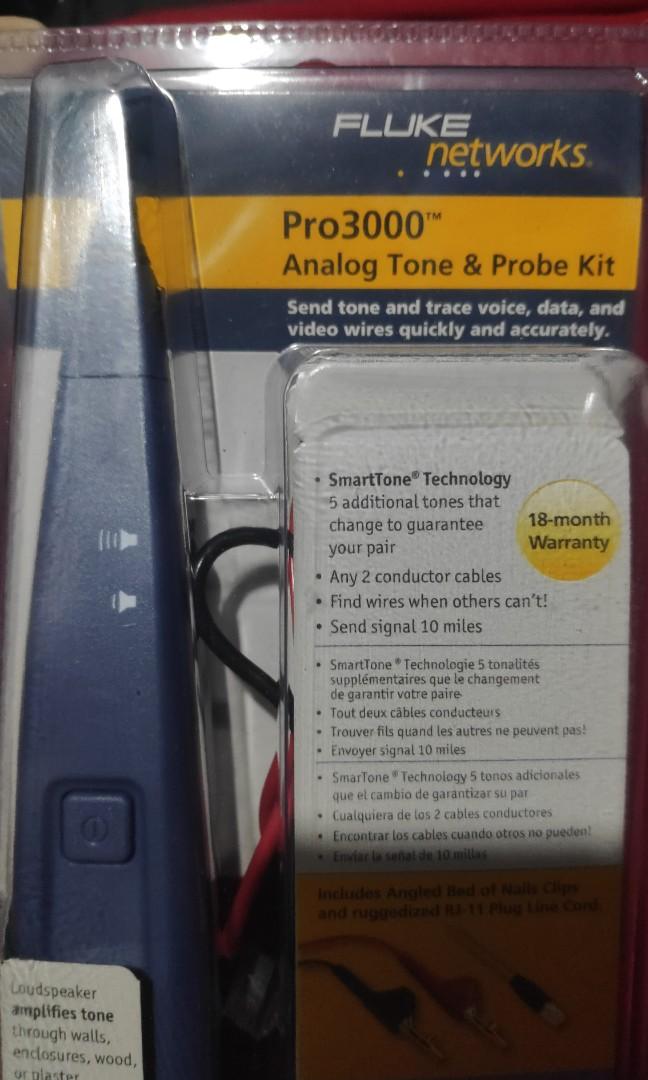 Fluke pro 3000 tone and probe kit computers tech parts