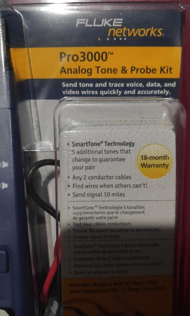 Fluke pro 3000 tone and probe kit computers tech parts