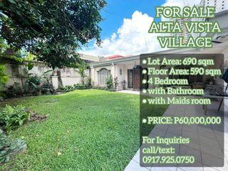 FOR SALE  ALTA VISTA VILLAGE HOUE AND LOT