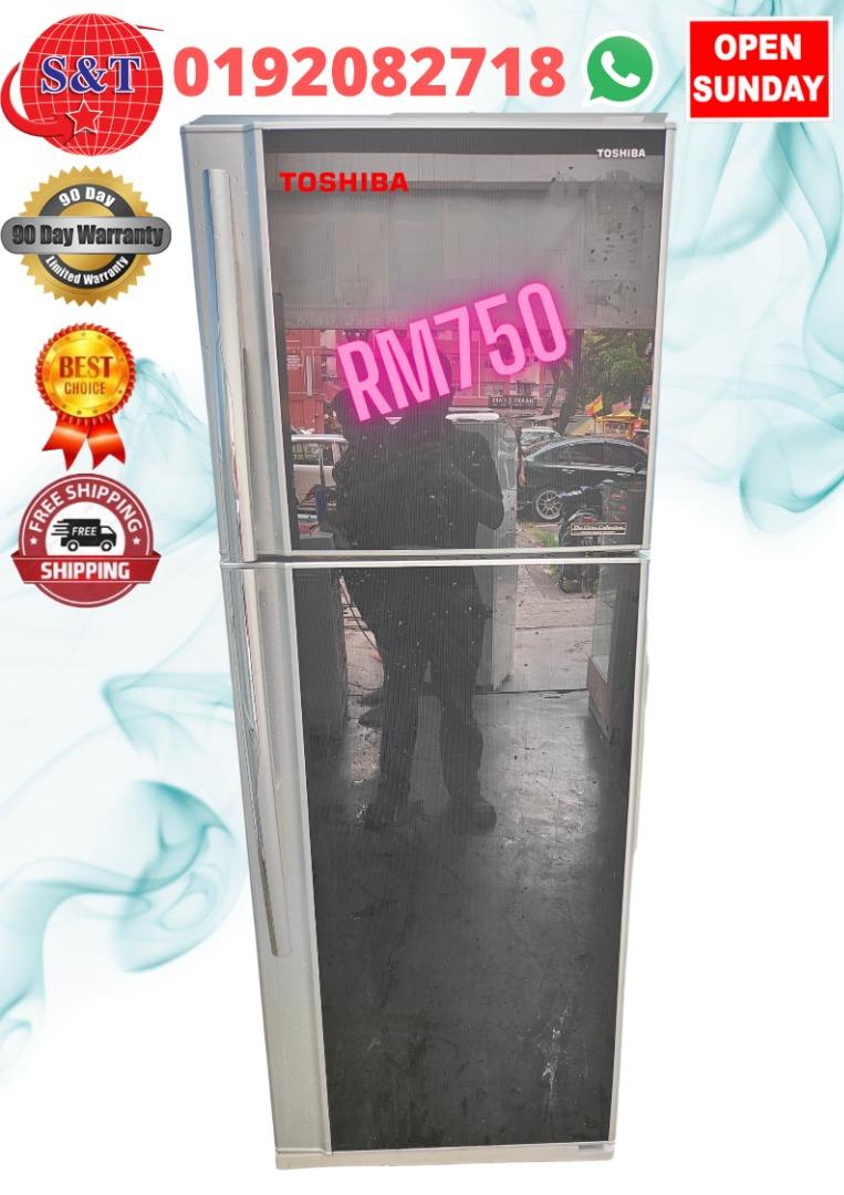 FRIDGE DOUBLE DOOR TOSHIBA GLASS DOOR HYBRID, TV & Home Appliances