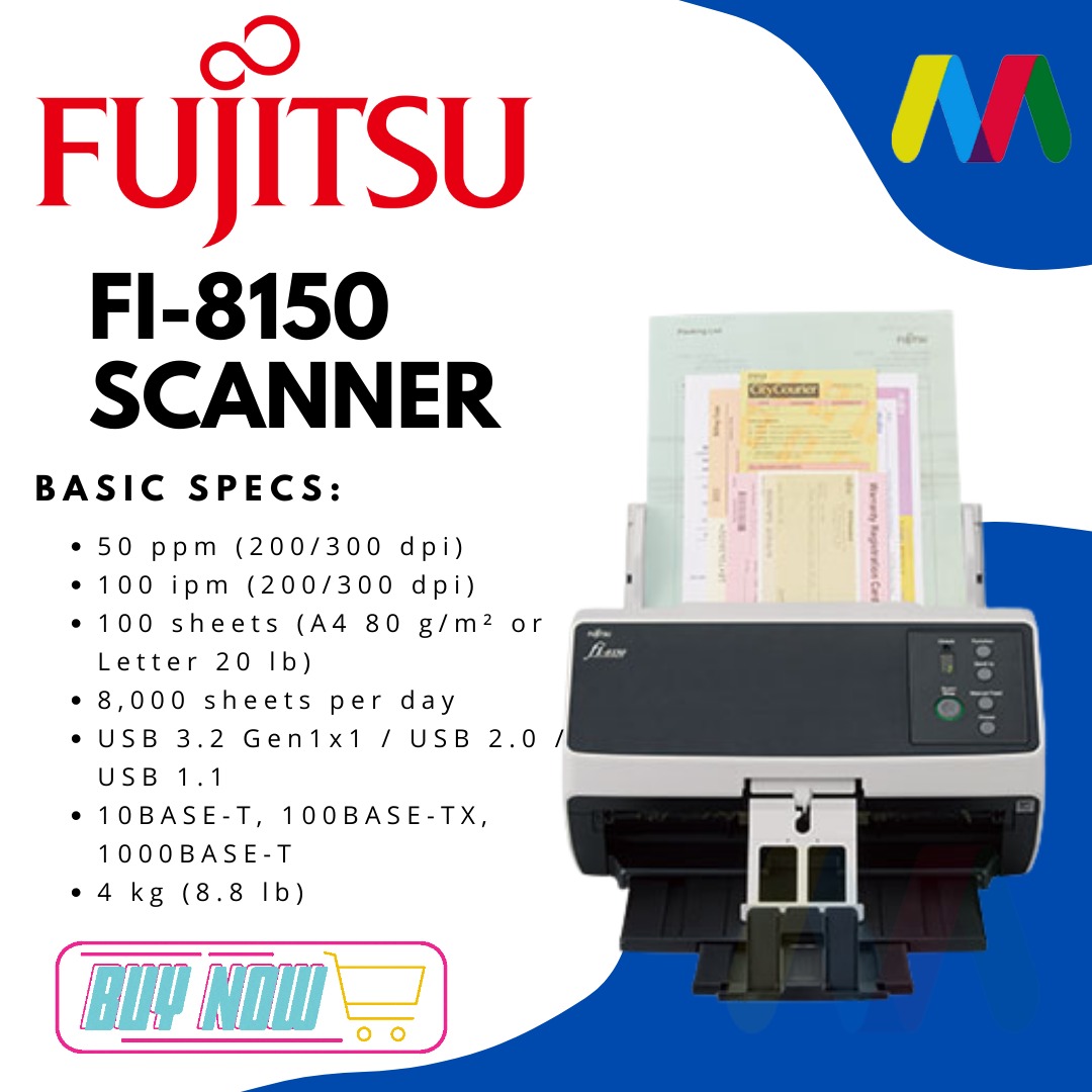 お買い得！】 FUJITSU A4カラーイメージスキャナー Network fi-8150 fi-8150 Enabled Scanner, ADF  FI-8150