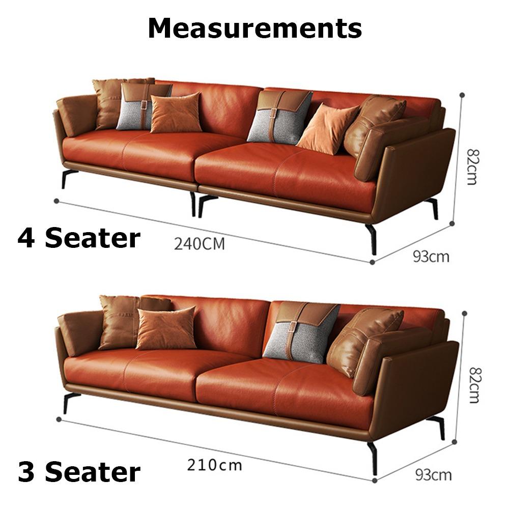 Faux Leather Sofa with Ottoman Single Seater Two Seater Three Seater, Furniture & Home